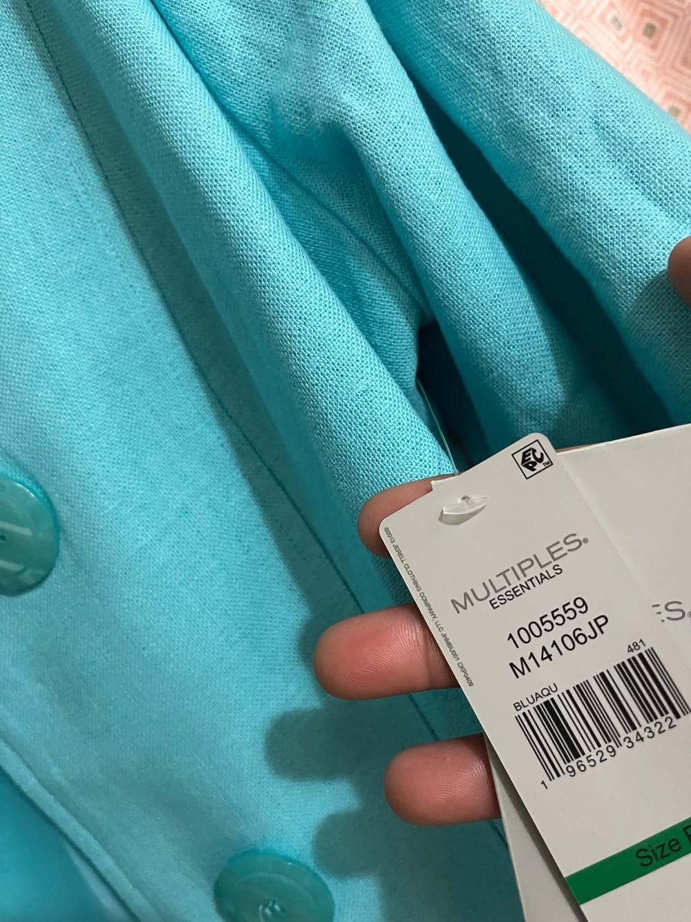 Multiples Aqua Ruffle-Cuff Collarless Jacket - Picture 10 of 11